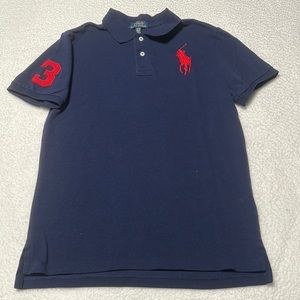 Ralph Lauren Polo Boys Navy Polo Shirt, EUC, Size XL